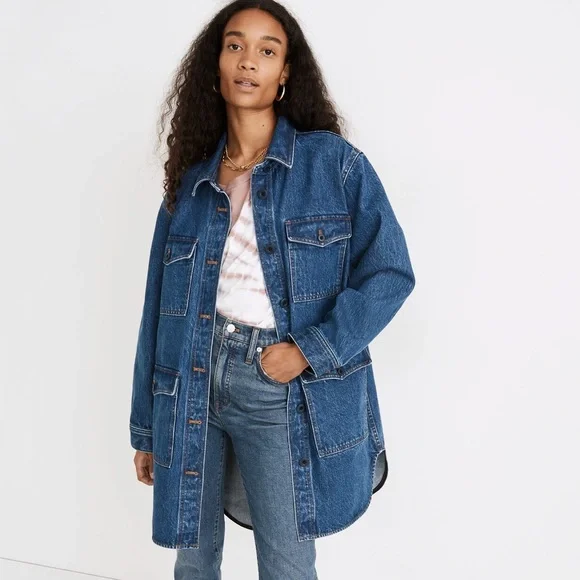 Madewell Denim Oversized Chore Coat in Laurelton Wash - Picture 1 of 8